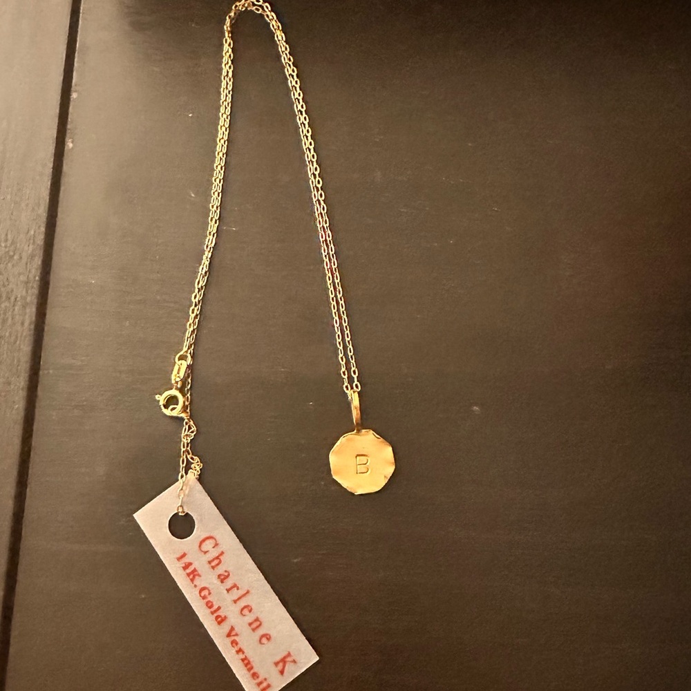 Charlene K “B” 14 kt Gold Vermeil Necklace